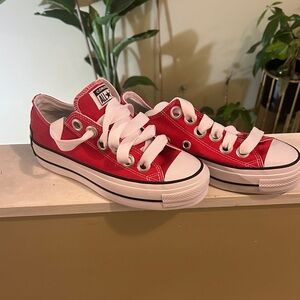 Converse women’s Red and White Sneakers